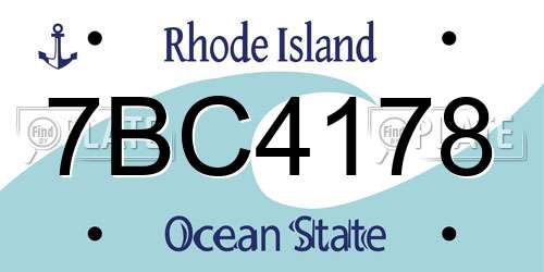 7BC4178 Rhode Island License Plate