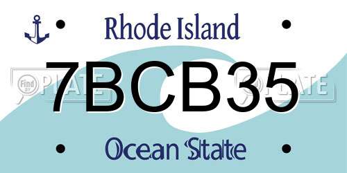 7BCB35 Rhode Island License Plate