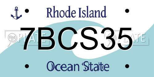 7BCS35 Rhode Island License Plate