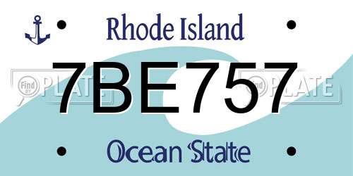 7BE757 Rhode Island License Plate