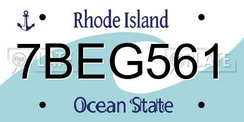 7BEG561 Rhode Island License Plate