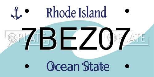 7BEZ07 Rhode Island License Plate