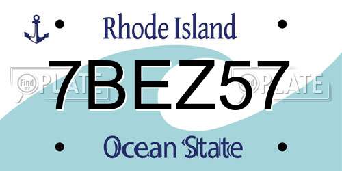 7BEZ57 Rhode Island License Plate