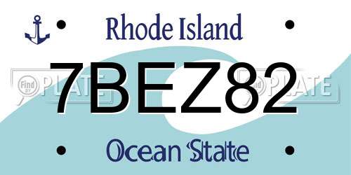 7BEZ82 Rhode Island License Plate