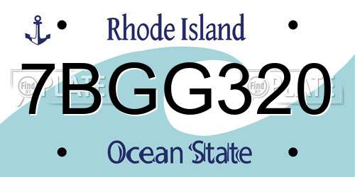 7BGG320 Rhode Island License Plate