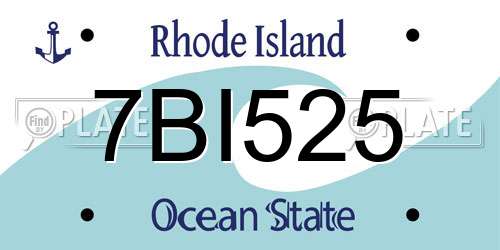 7BI525 Rhode Island License Plate