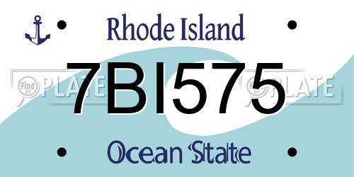 7BI575 Rhode Island License Plate