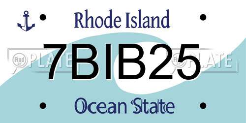 7BIB25 Rhode Island License Plate