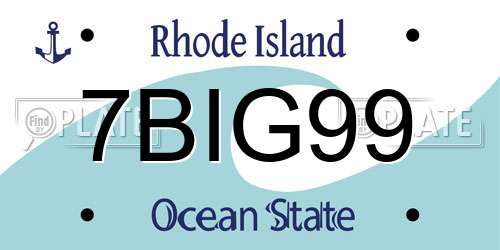 7BIG99 Rhode Island License Plate