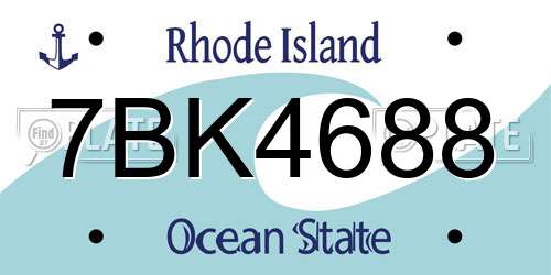 7BK4688 Rhode Island License Plate
