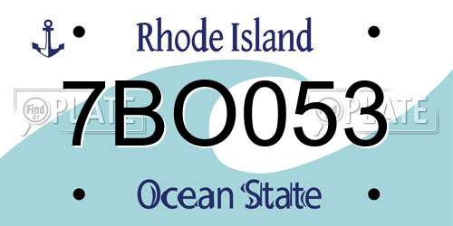 7BO053 Rhode Island License Plate