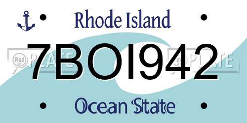 7BOI942 Rhode Island License Plate