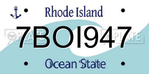 7BOI947 Rhode Island License Plate