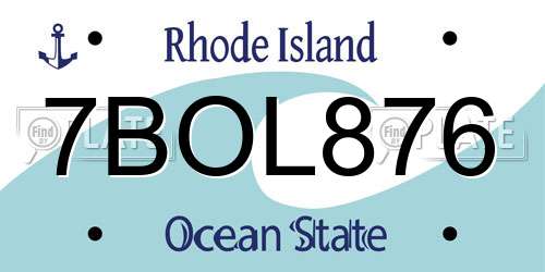 7BOL876 Rhode Island License Plate