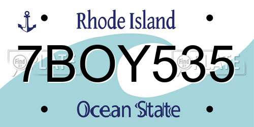 7BOY535 Rhode Island License Plate