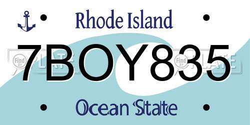 7BOY835 Rhode Island License Plate