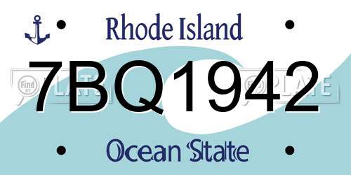 7BQ1942 Rhode Island License Plate