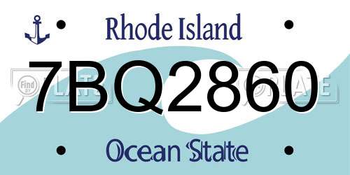 7BQ2860 Rhode Island License Plate