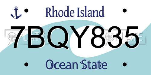 7BQY835 Rhode Island License Plate