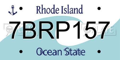 7BRP157 Rhode Island License Plate