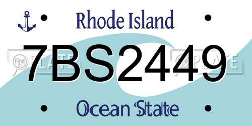 7BS2449 Rhode Island License Plate