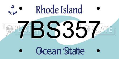 7BS357 Rhode Island License Plate