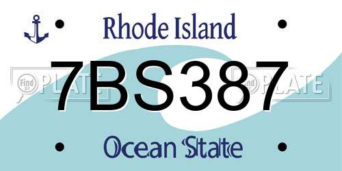 7BS387 Rhode Island License Plate