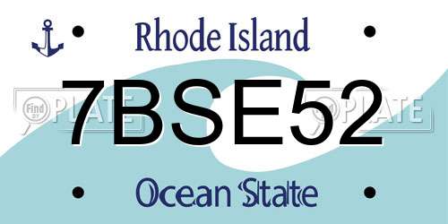 7BSE52 Rhode Island License Plate