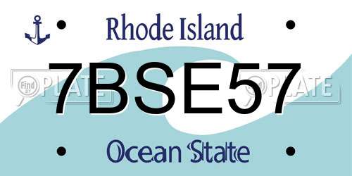 7BSE57 Rhode Island License Plate