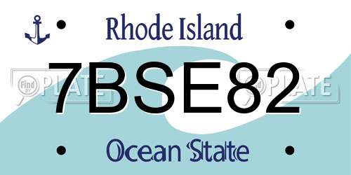7BSE82 Rhode Island License Plate