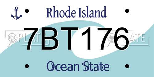 7BT176 Rhode Island License Plate