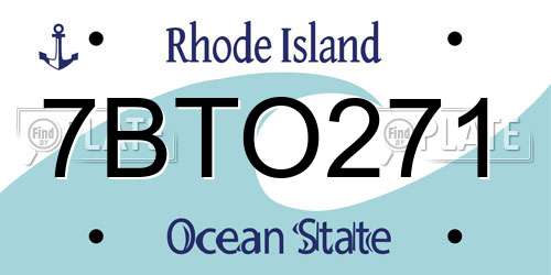 7BTO271 Rhode Island License Plate