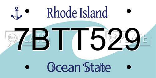 7BTT529 Rhode Island License Plate
