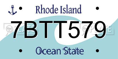 7BTT579 Rhode Island License Plate