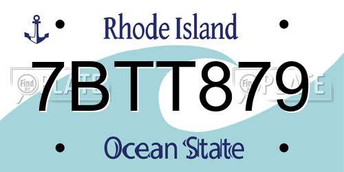 7BTT879 Rhode Island License Plate