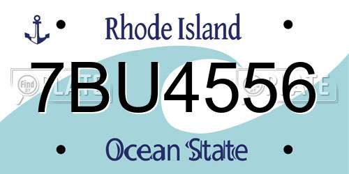 7BU4556 Rhode Island License Plate