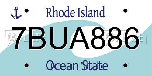 7BUA886 Rhode Island License Plate