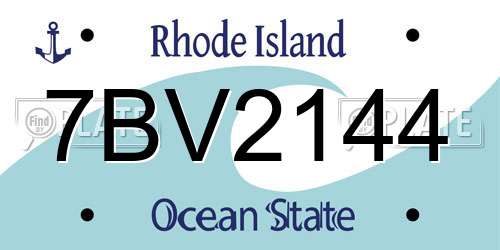7BV2144 Rhode Island License Plate