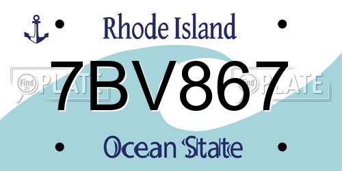 7BV867 Rhode Island License Plate