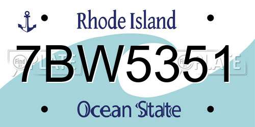 7BW5351 Rhode Island License Plate