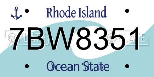 7BW8351 Rhode Island License Plate