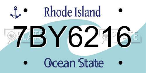 7BY6216 Rhode Island License Plate