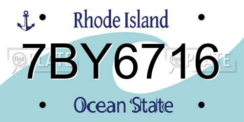 7BY6716 Rhode Island License Plate