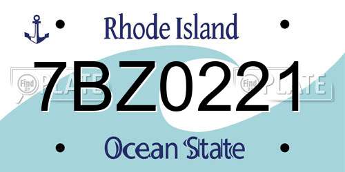7BZ0221 Rhode Island License Plate