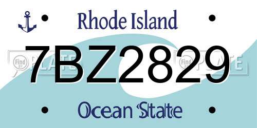 7BZ2829 Rhode Island License Plate