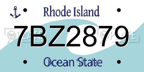 7BZ2879 Rhode Island License Plate