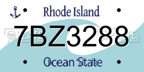 7BZ3288 Rhode Island License Plate
