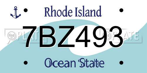 7BZ493 Rhode Island License Plate