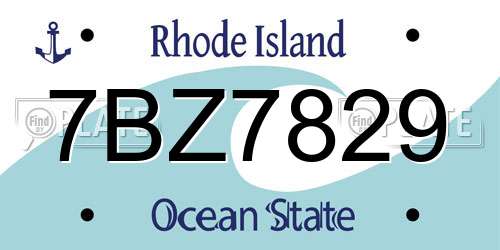 7BZ7829 Rhode Island License Plate