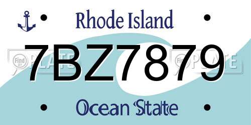 7BZ7879 Rhode Island License Plate